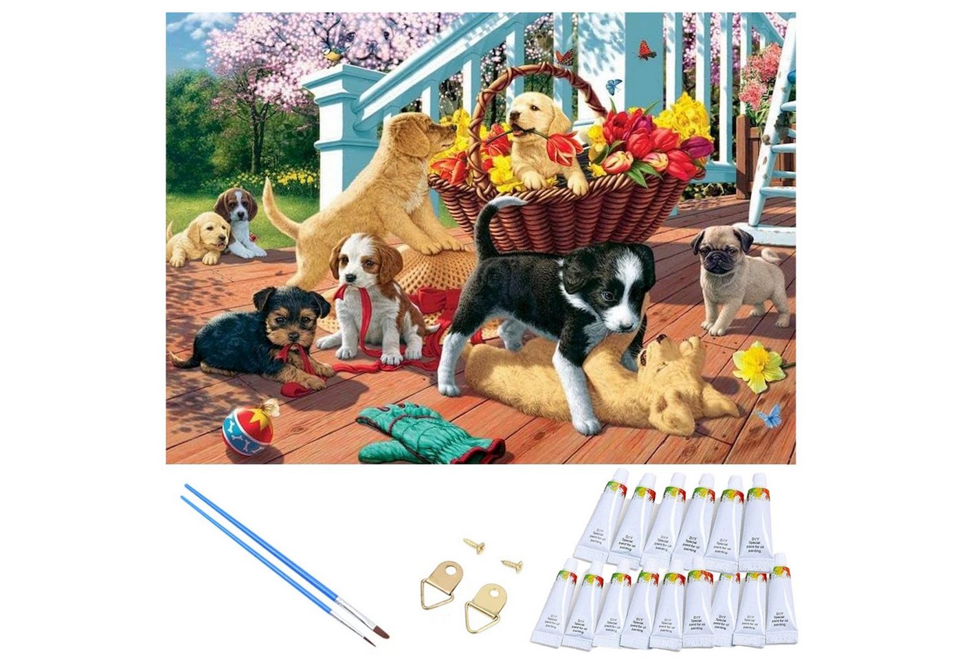 LaCute Malen nach Zahlen Welpen Malset – Kreatives Malen nach Zahlen mit Rahmen 30x40cm (Komplettes Malset: Kreatives Malen nach Zahlen mit Rahmen und Farben, Malen nach Zahlen Set: Leinwand 30x40cm, Acrylfarben, Pinsel, Rahmen), Welpen Malset: Hochwertige Leinwand 30x40cm mit Acrylfarben & Rahmen LaCute Malen nach Zahlen Welpen Malset – Kreatives Malen nach Zahlen mit Rahmen 30x40cm (Komplettes Malset: Kreatives Malen nach Zahlen mit Rahmen und Farben, Malen nach Zahlen Set: Leinwand 30x40cm, Acrylfarben, Pinsel, Rahmen), Welpen Malset: Hochwertige Leinwand 30x40cm mit Acrylfarben & Rahmen von LaCute