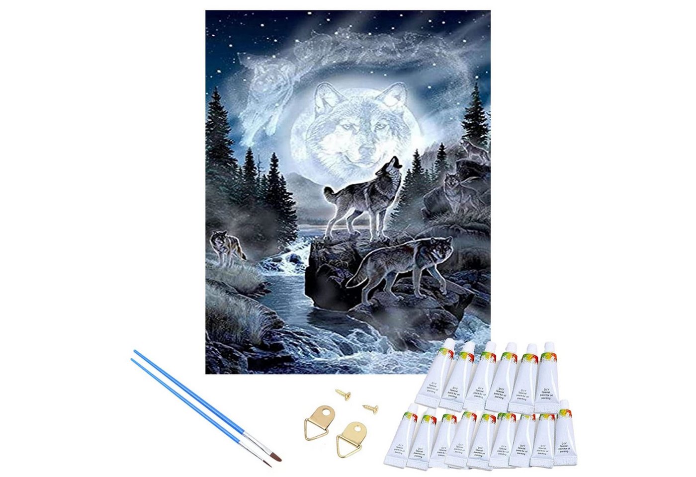 LaCute Malen nach Zahlen XL Wölfe Malset – Kreatives Malen nach Zahlen mit Rahmen 40x50 cm (Komplettes Malset: Kreatives Malen nach Zahlen mit Rahmen und Farben, Malen nach Zahlen Set: Leinwand 40x50 cm, Acrylfarben, Pinsel, Rahmen), Wölfe Malset: Hochwertige Leinwand 40x50 cmmit Acrylfarben & Rahmen LaCute Malen nach Zahlen XL Wölfe Malset – Kreatives Malen nach Zahlen mit Rahmen 40x50 cm (Komplettes Malset: Kreatives Malen nach Zahlen mit Rahmen und Farben, Malen nach Zahlen Set: Leinwand 40x50 cm, Acrylfarben, Pinsel, Rahmen), Wölfe Malset: Hochwertige Leinwand 40x50 cmmit Acrylfarben & Rahmen von LaCute