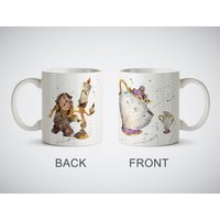 Die Schöne Und Das Biest Mrs. Potts & Chip Aquarell Kunstdruck Tasse Kaffee Tee Keramik Weißer Becher Oder Magic Mug Bild Kinder von LaDecorEU
