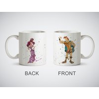 Hercules Und Me Tasse Aquarell Kunstdruck Kaffee Tee Weiße Oder Zaubertasse Mit Art Bild Liebe Geschenk Hochzeit Valentinstag Megara von LaDecorEU