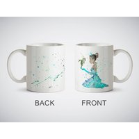 Prinzessin Tiana Die Und Der Frosch Becher Aquarell Kunstdruck Tasse Kaffee Tee Keramiktasse Küche Dekor Weißer Oder Zauberbecher von LaDecorEU