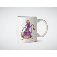Rapunzel Verhedderte Tasse Aquarell Kunstdruck Kaffee Teetasse Küche Dekor Grimms Prinzessin Gebrüder Grimm von LaDecorEU