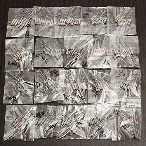 LaDicha 200Pcs 20 Value 1W 5% Resistance Resistance Assortment Kit 10 Ohm-1M Ohm Set von LaDicha