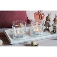 Teelichthalter 2 Stück | Windlicht Glas Kerzenhalter Frühling Frühjahr Ostern Frühlingsdeko Osterdeko Wohnzimmer Deko Teelichthalter 2 Stück | Windlicht Glas Kerzenhalter Frühling Frühjahr Ostern Frühlingsdeko Osterdeko Wohnzimmer Deko von LaDresseria