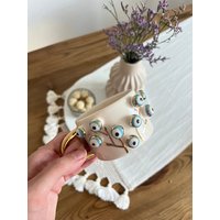 Handgefertigte Keramik-Tasse, Handmade Ceramic Mug, Kaffeetasse Handgemacht, 24K Gold, Gift For Her, Unikat Teetasse, Teamug - Nazar Tree Handgefertigte Keramik-Tasse, Handmade Ceramic Mug, Kaffeetasse Handgemacht, 24K Gold, Gift For Her, Unikat Teetasse, Teamug - Nazar Tree von LaFeeCeramics