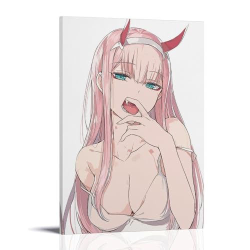 LaFegoude DARLING in The FRANXX Zero Two Anime Poster Dekorative Malerei Leinwand Wandkunst Wohnzimmer Poster Schlafzimmer Malerei,Wandkunst Bilddruck Moderne Familienzimmer Dekor 12x18inch(30x45cm) von LaFegoude