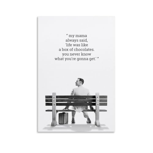 LaFegoude Forest Gump Quote Poster Dekorative Malerei Leinwand Wandkunst Wohnzimmer Poster Schlafzimmer Malerei,Wandkunst Bilddruck Moderne Familienzimmer Dekor 08x12inch(20x30cm) von LaFegoude