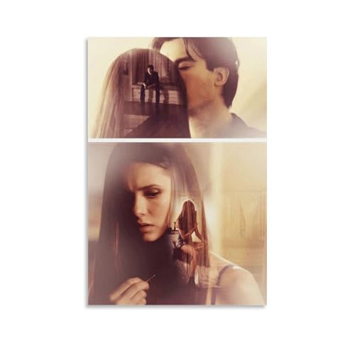 LaFegoude The Vampire Diaries Elena Damon Art Poster Dekorative Malerei Leinwand Wandkunst Wohnzimmer Poster Schlafzimmer Malerei,Wandkunst Bilddruck Moderne Familienzimmer Dekor 24x36inch(60x90cm) von LaFegoude