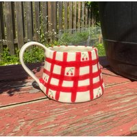 Handgemachte Rote Kirsch-Tasse Handbemalte Kaffeetasse Aus Porzellan von LaFleurArtisane
