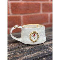 Verzauberte Rose Rahmen-Tasse - 22K Gold Glanz | Handgefertigte Keramik Handbemalt Zierlich Fee Vintage-stil Verzauberte Rose Rahmen-Tasse - 22K Gold Glanz | Handgefertigte Keramik Handbemalt Zierlich Fee Vintage-stil von LaFleurArtisane