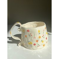Zierliche Amalfi-Tasse - Handgemachte Keramik | Handgemalter Kaffee Tee von LaFleurArtisane