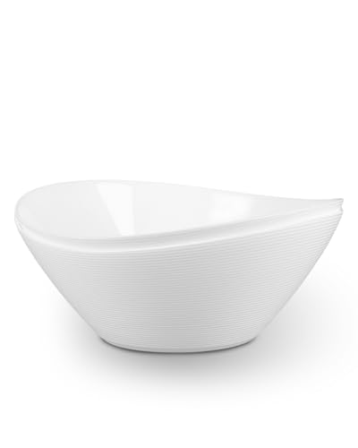 LaGlint 1.95L Opalglas Salatschüssel 2 Stück, Weiß Schüssel Set für Salat, Obst von LaGlint