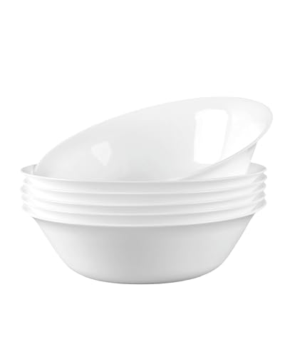 LaGlint Müslischalen Set 6-teilig, 473 ml Opalglas weiß (6,5 Zoll), spülmaschinen- und mikrowellengeeignet, runde Schalen für Suppe, Salat und Reis von LaGlint