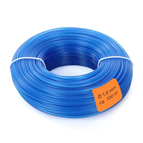LaGreen Nylon Trimmerfaden Mähfaden für Rasentrimmer und Freischneider - Geeignet zum Trimmen von Rasen, Rasenkanten und Unkraut - Blau 1,6 mm x 100 m von LaGreen