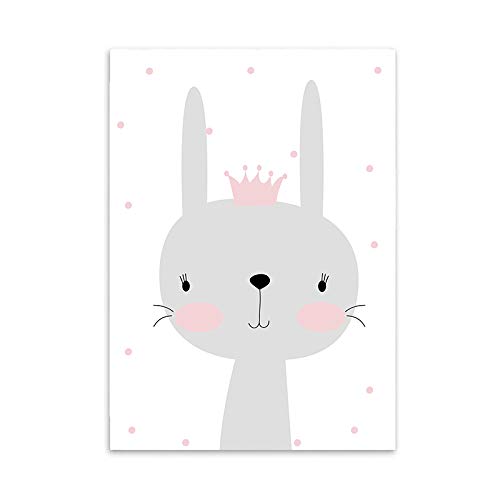 Hochwertiger Leinwanddruck mit niedlichem Bunny als Motiv A4 21x30cm (ohne Rahmen) - Kunstdruck moderne Poster Print Leinwandbild Wandbild Leinwand Plakat Deko Bild DINA4 (Rabbit, 21 x 30 cm) von LaLe Living