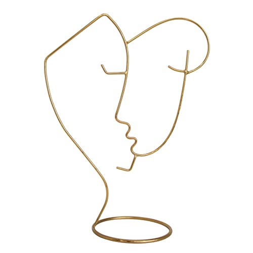 LaLe Living Deko-Objekt FAVORI Gesichter in Gold, 18.5 x 25 cm aus Eisen Dekofigur abstrakte Metalllinie minimalistische Kunst von LaLe Living