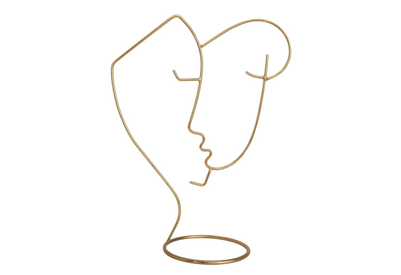 LaLe Living Dekoobjekt Favori Line-Art Gesichter, Figur aus Eisen in Schwarz/Gold, H:25cm von LaLe Living