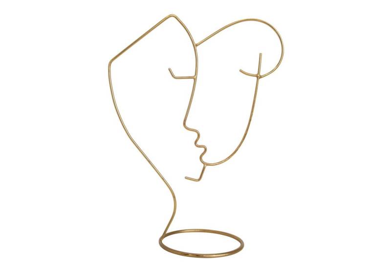 LaLe Living Dekoobjekt Favori Line-Art Gesichter, Figur aus Eisen in Schwarz/Gold, H:25cm von LaLe Living