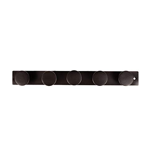 LaLe Living Garderobe ILYAS aus Eisen in Schwarz Hakenleiste mit 5 Kleiderhaken, Wandgarderobe 34 x 5 cm, von LaLe Living