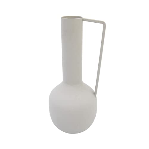 LaLe Living Krugvase Sila in Grau mit strukturierter Oberfläche aus Eisen, Form Krug H: 25cm als dekorative Tischdeko oder Blumenvase im Wohnzimmer, Büro und Küche von LaLe Living