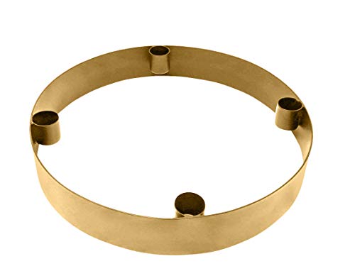 LaLe Living Ring-Kerzenständer - Onyx - in Gold aus Eisen, Ø25x4 cm, geeignet für 4 Stabkerzen als scandic Kerzenhalter in Allen Räumen oder als moderner Adventskranz Weihnachtsdeko von LaLe Living