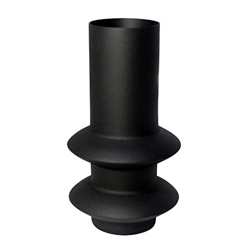 LaLe Living Vase SEMRA in Schwarz mit strukturierter Oberfläche aus Eisen, 11 x 19,5 cm als dekorative Tischdeko oder Blumenvase im Wohnzimmer, Büro und Küche von LaLe Living