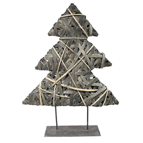 Deko Tanne Weihnachtsbaum aus Korb-Geflecht auf Metall Ständer, klein, 50cm von LaLu Design