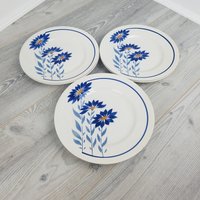 6 X Moulin Des Loups Blue Sunflower Villars Design Dinner/Hauptgericht Teller von LaMaisonPeyrouxShop