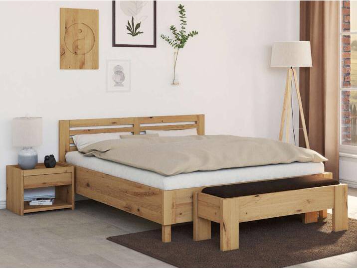 Bett „Moritz“ aus Wildeiche Hell von LaModula