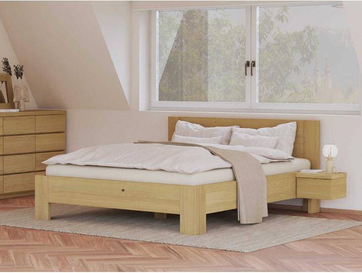 Eichenbett Hell „Alois“ Boxspring von LaModula