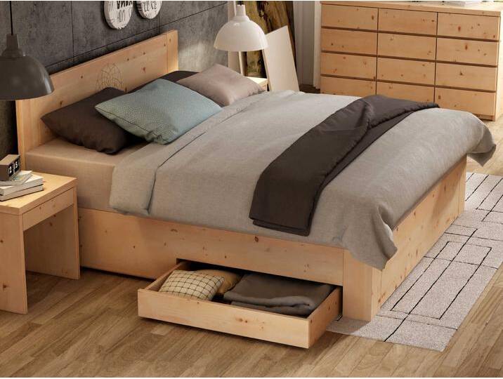 Zirbenholzbett „Alois“ Boxspring von LaModula