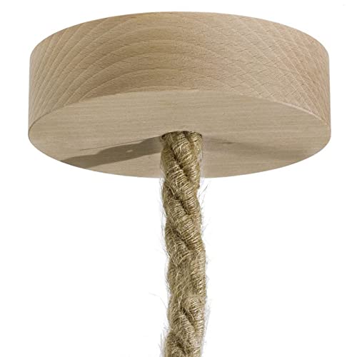 Baldachin | Abzweigdose | Verteilerdose zur Kabelabdeckung Ihrer Deckenlampe | Lampenkappe in holz zylinder ø 100mm - h 30mm inkl Zugentlastung | (natürlich) von LaMorell LightDesign