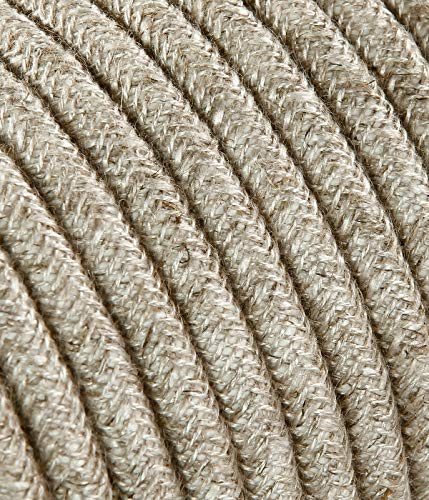 Textilkabel für Lampe, Stoffkabel 2-adrig (2x0,75mm²) - Canvas Beige. Made in Italy (3 Meter) von LaMorell LightDesign