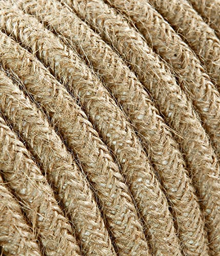 Elektrisches Kabel, rund/rund, mit Stoff überzogen, Farbe Jute, Querschnitt 3 x 1,50 cm (15 Meter) von LaMorell LightDesign