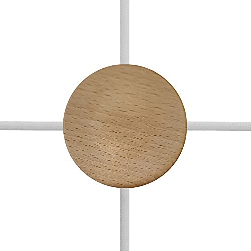 Holz Verteilerdose Retro Aufputz elektrische Abzweigdose nostalgische Wanddose | Abmessungen: Ø100 mm - h28 mm mit 4 Ausgängen von LaMorell LightDesign