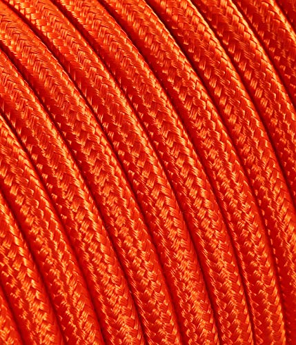 Kabel Elektro Rund/rund beschichtet aus Stoff. Farbe Orange. Abschnitt 2 x 0.75 von LaMorell LightDesign