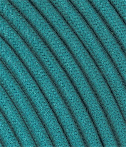 Textilkabel für Lampe, Stoffkabel 2-adrig (2x0,75mm²) - Blau/blaugrün. Made in Italy (15 METER) von LaMorell LightDesign