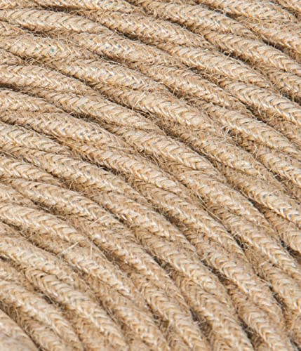 Textilkabel für Lampe, Stoffkabel 2-adrig (2x0,75mm²) - Jute. Made in Italy (15 Meter) von LaMorell LightDesign