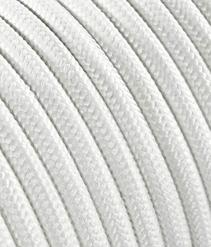 Textilkabel für Lampe, Stoffkabel 2-adrig (2x0,75mm²) - Weiß. Made in Italy (5 Meter) von LaMorell LightDesign