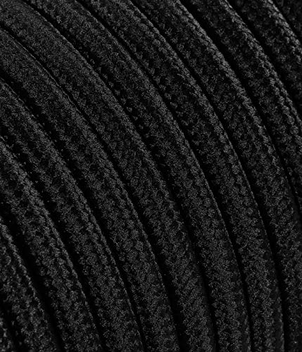 Textilkabel für Lampe, Stoffkabel 2-adrig (2x0,75mm²) - Schwarz. Made in Italy (3 Meter) von LaMorell LightDesign