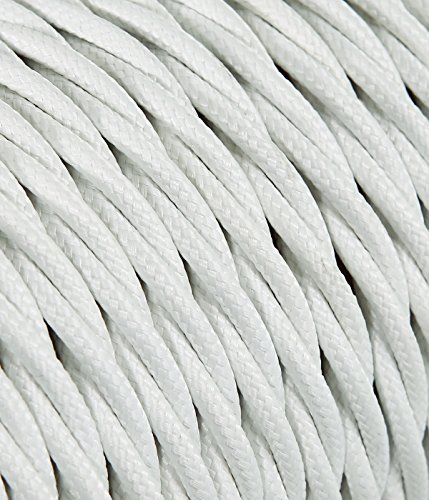 Textilkabel für Lampe, Stoffkabel 2-adrig (2x0,75mm²) - Weiß. Made in Italy (5 Meter) von LaMorell LightDesign