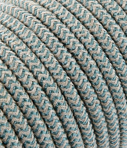Textilkabel für Lampe, Stoffkabel 3-adrig (3x0,75mm²) - Sand/Sage. Made in Italy (10 Meter) von LaMorell LightDesign