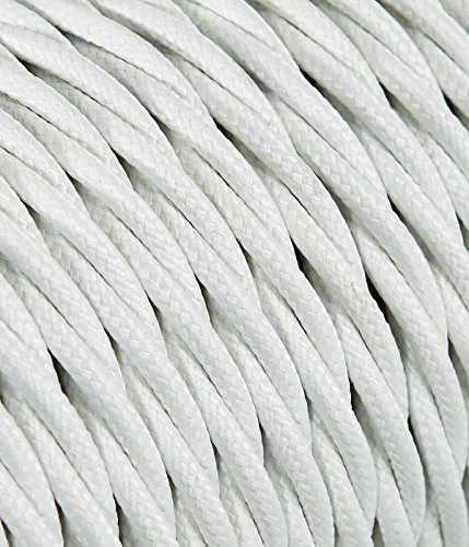 Textilkabel für Lampe, Stoffkabel 3-adrig (3x1,50mm²) - Weiß. Made in Italy (15 Meter) von LaMorell LightDesign