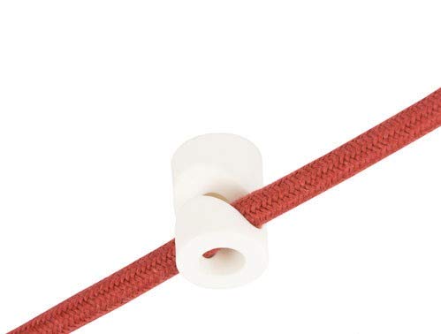 Wand- und Deckenpins - V - Schwarz,Weiß,Transparent für Textilkabel. 5 Stück. Made in Italy (Weiß) von LaMorell LightDesign