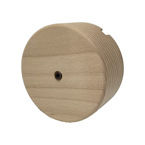 Holz Verteilerdose Retro Aufputz elektrische Abzweigdose nostalgische Wanddose | Abmessungen: Ø100 mm - h 50 mm mit 3 Ausgängen von LaMorell LightDesign