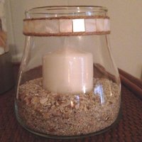 Klarglas Windlichthalter Mit Perlmutt Und Jute von LaPerlaDelMar