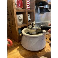 Boîte Gießt Trester Aus Kaffee Keramik, Und Grau Mit Weißer Glasur Picots von LaPoterieduChalet