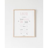 Personalisiertes Rosa Geburtsposter Personalisiertes Rosa Geburtsposter von LaPoupettePaillettes