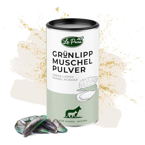 LaPura Grünlippmuschelpulver für Hunde und Katzen - 100% Natur, unterstützt Gelenke, Mobilität & Vitalität, in Vollfettqualität, Pulver 250g von LAPURA