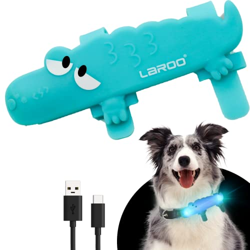 LaRoo LED Leuchtband für Hunde, USB Wiederaufladbar Leuchtanhänger Einfach an Halsband Leine und Geschirr zu Befestigen,3 Leuchtmodi Blinklicht für Hunde von LaRoo